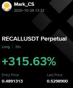 RECALL Futures Profit Proof (+315%) - CryptoSphere Audited Signal Setup